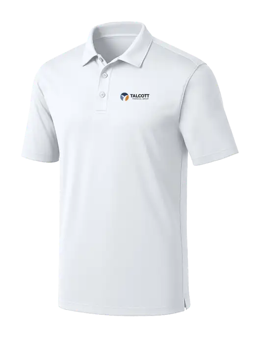 White Silk Touch Performance Polo w/Talcott Logo