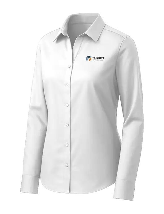 Brooks Brothers Womens White Wrinkle-Free Stretch Pinpoint Shirt w/Talcott Logo