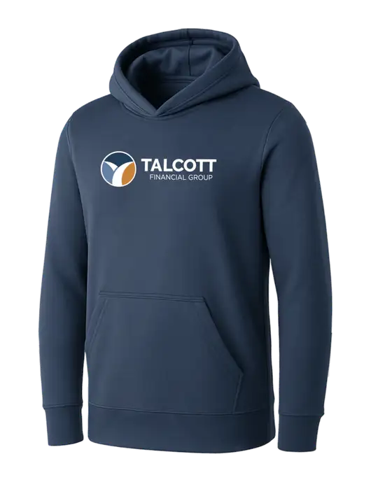 Womens Navy Core Fleece Pullover Hooded Sweatshirt w/Talcott Logo