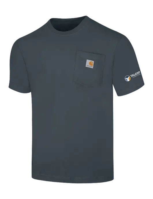 Carhartt Loose Fit Workwear Dark Slate Blue Short Sleeve Pocket T-Shirt w/Talcott Logo