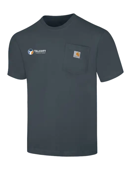 Carhartt Workwear Dark Slate Blue Pocket Short Sleeve T-Shirt w/Talcott Logo