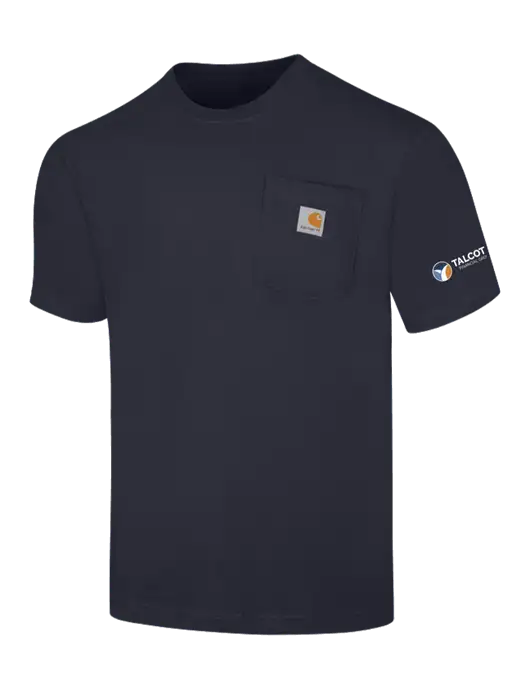Carhartt Loose Fit Workwear Dark Navy Short Sleeve Pocket T-Shirt w/Talcott Logo