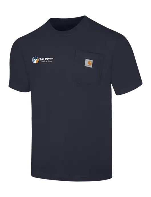 Carhartt Workwear Dark Navy Pocket Short Sleeve T-Shirt w/Talcott Logo