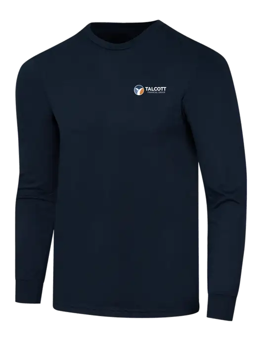Simply Soft Long Sleeve Navy 4.5 oz, Poly/Combed Ring Spun Cotton T-Shirt w/Talcott Logo