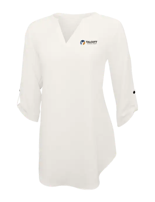 Ivory Womens 3/4 Sleeve Tunic Blouse w/Talcott Logo