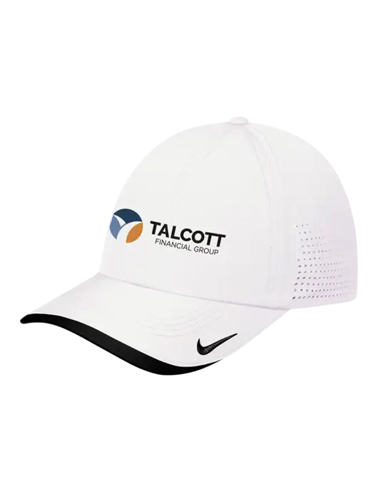 Nike White/Black Dri-FIT Perforated Performance Cap w/Talcott Logo