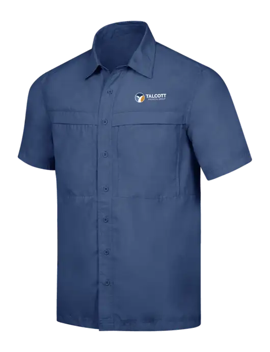 Navy Short Sleeve UV Daybreak Shirt w/Talcott Logo