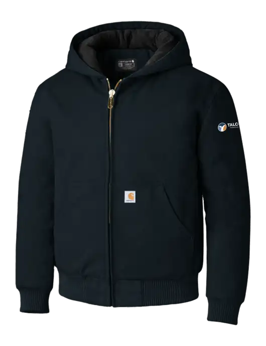 Carhartt Navy Quilted-Flannel-Lined Duck Active Jacket w/Talcott Logo