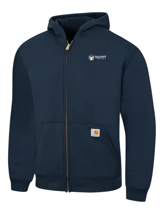 Carhartt Navy Midweight Hooded Zip-Front Sweatshirt w/Talcott Logo