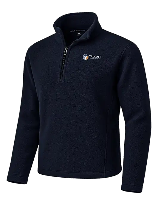 Navy Fleece 1/4-Zip Pullover w/Talcott Logo