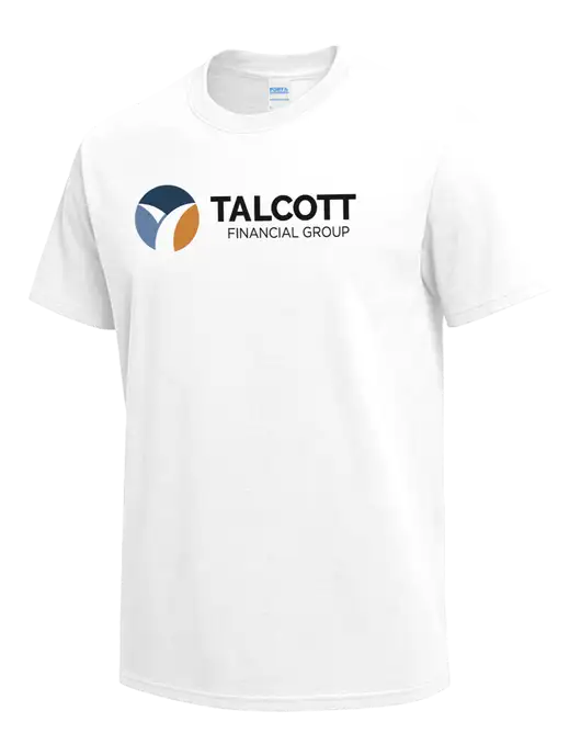 White Heavyweight 6.1 oz T-Shirt w/Talcott Logo