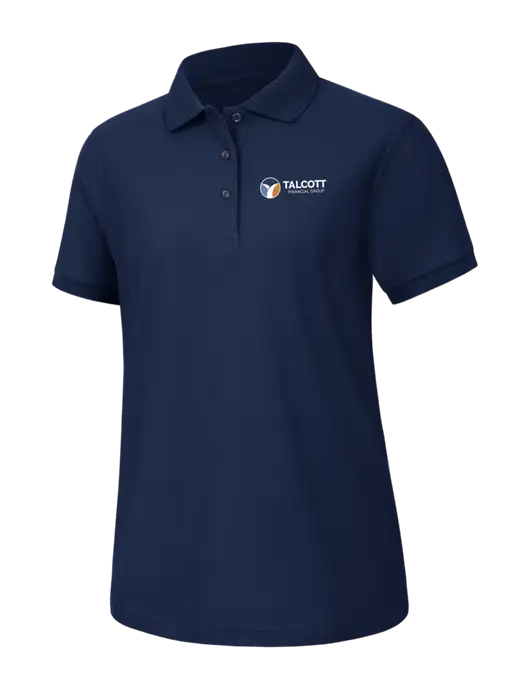 Womens Navy Silk Touch Polo w/Talcott Logo