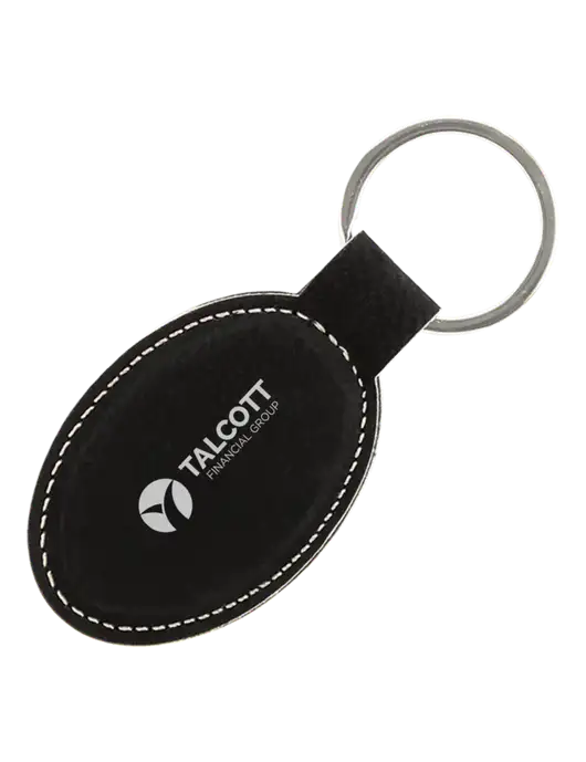 Black Leatherette Oval Keychain w/Talcott Logo