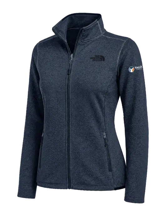 The North Face Womens Navy Heather Skyline Full-Zip Fleece Jacket w/Talcott Logo