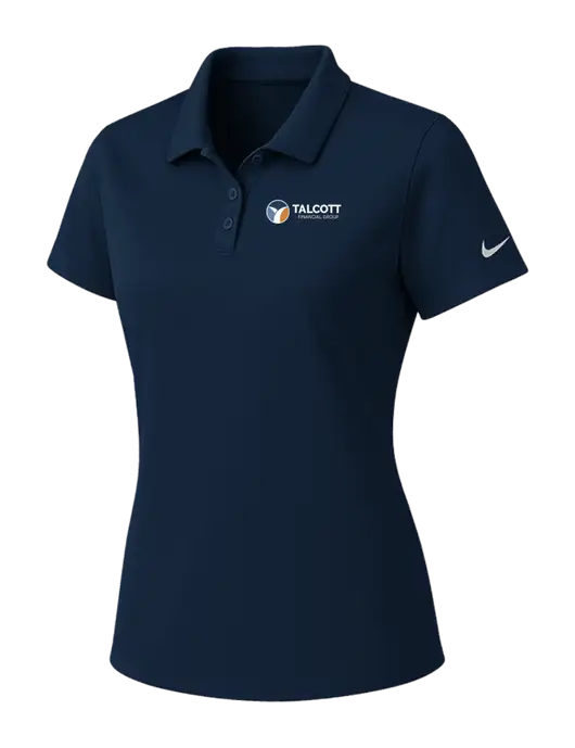 Nike Womens Navy Dry Essential Solid Polo w/Talcott Logo