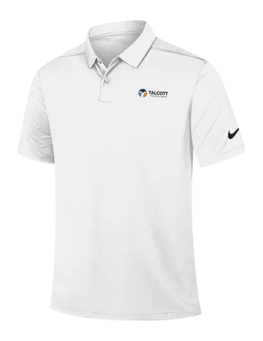 Nike White Dry Essential Solid Polo w/Talcott Logo
