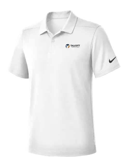 Nike White Dry Essential Solid Polo w/Talcott Logo