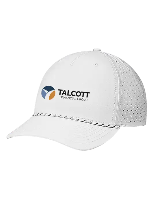 Richardson Laser Perf Performance White/White-Black Rope Cap w/Talcott Logo