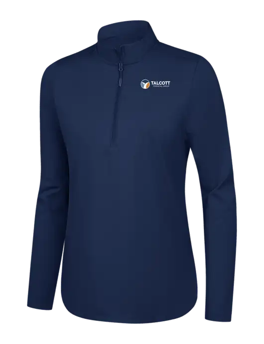  Womens Dark Navy C-FREE Double Knit 1/4-Zip w/Talcott Logo