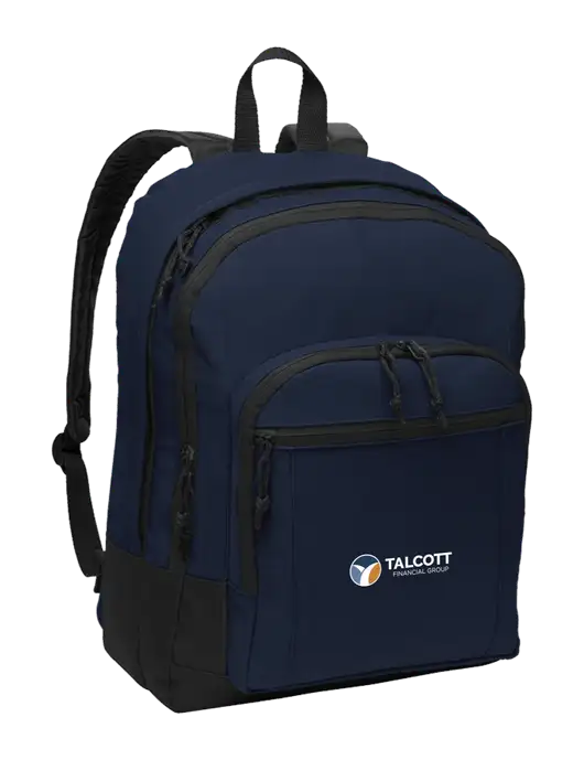 Navy Essential Backpack w/Talcott Logo