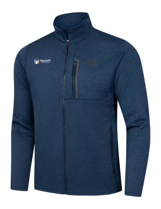 North Face Navy Heather Skyline Full-Zip Fleece Jacket w/Talcott Logo