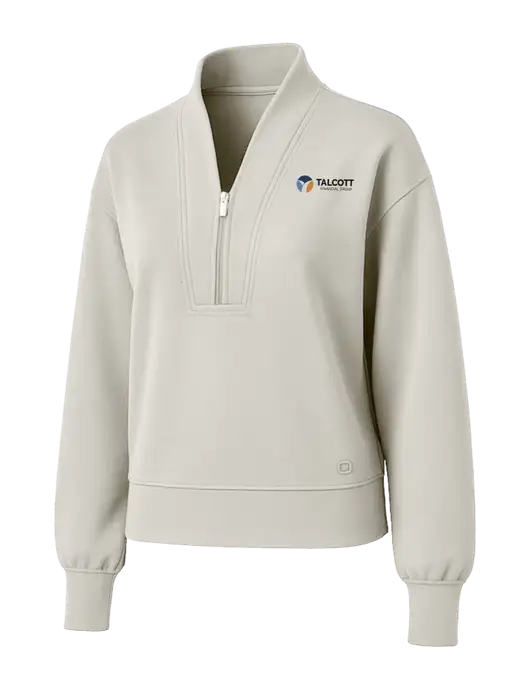 OGIO Womens Ivory Transcend 1/4-Zip w/Talcott Logo