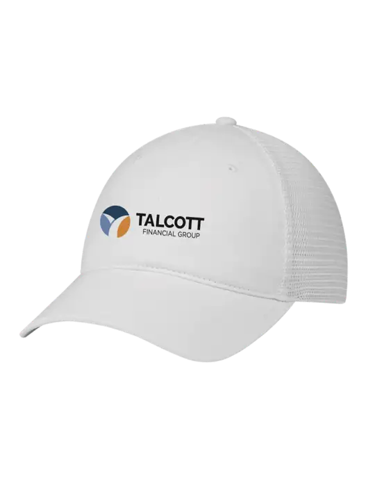 Richardson 111 Garment Washed Trucker Cap White w/White Mesh w/Talcott Logo