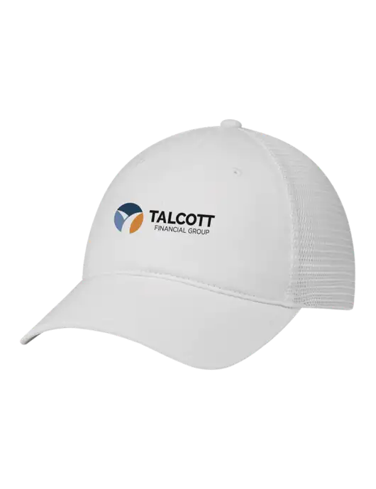 Richardson 111 Garment Washed Trucker Cap White w/White Mesh w/Talcott Logo