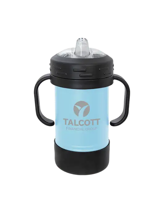 Polar Camel 10 oz Powder Coated Light Blue Sippy Cup w/Talcott Logo