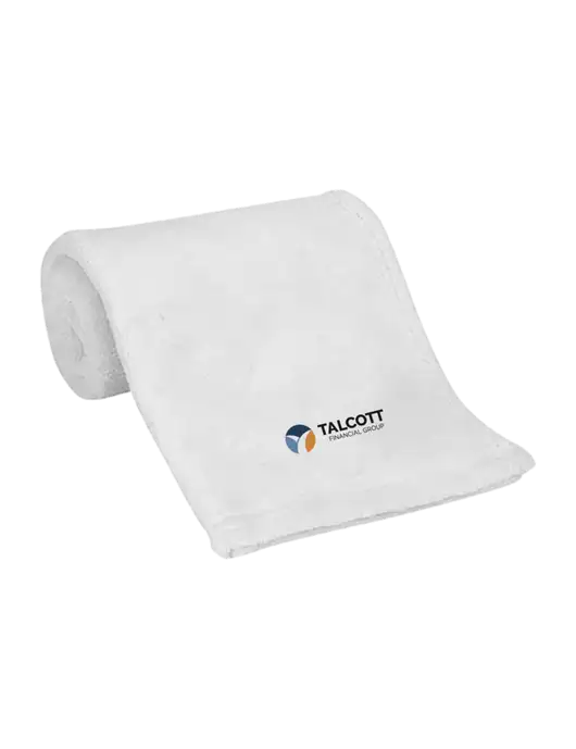 White Alpine Fleece Mink Touch Luxury Baby Blanket  w/Talcott Logo