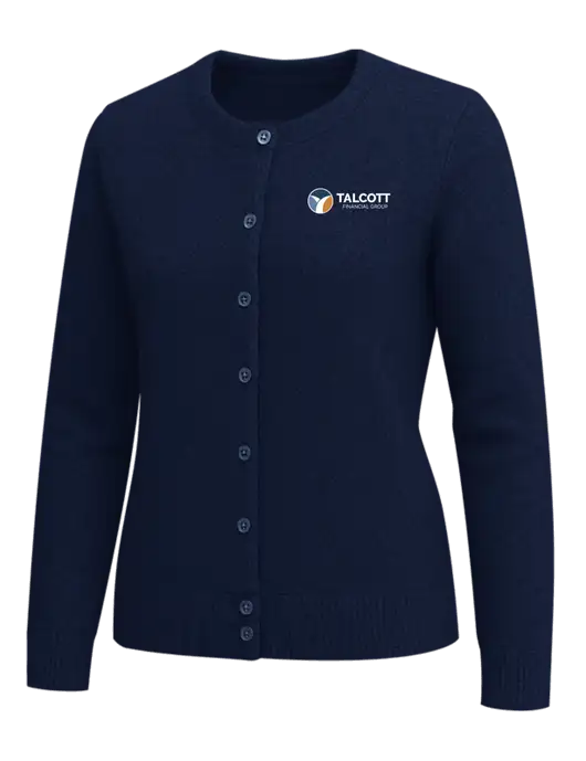 Brooks Brothers Womens Navy Washable Merino Cardigan Sweater w/Talcott Logo