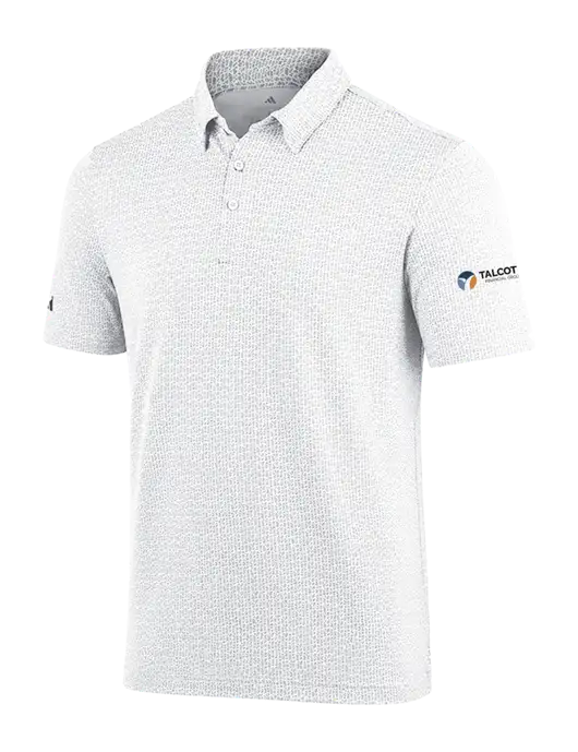 Adidas White Printed Blend Polo w/Talcott Logo