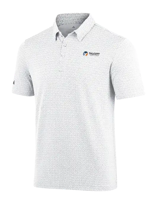Adidas White Printed Blend Polo w/Talcott Logo