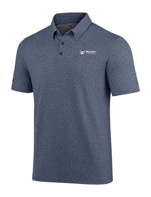Adidas Light Navy Printed Blend Polo w/Talcott Logo