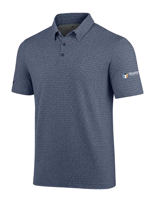 Adidas Light Navy Printed Blend Polo w/Talcott Logo