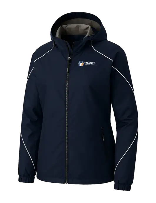 Womens Angle 3-in-1 Navy Jacket with Fleece Liner w/Talcott Logo, Talcott Logo