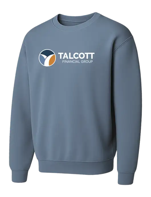 Comfort Colors Garment-Dyed Lightweight Slate Blue Fleece Crewneck Sweatshirt w/Talcott Logo