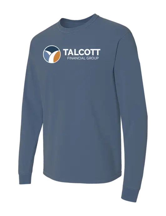 Comfort Colors Garment-Dyed Blue Slate Heavyweight Long Sleeve T-Shirt w/Talcott Logo