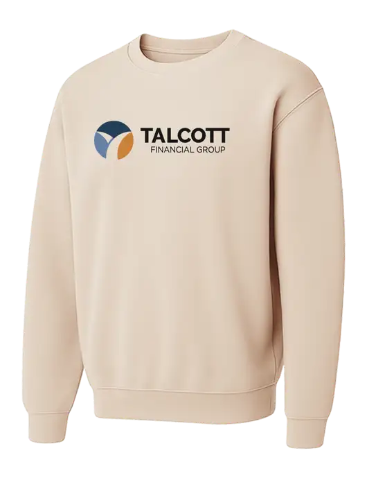 Comfort Colors Garment-Dyed Lightweight Ivory Fleece Crewneck Sweatshirt w/Talcott Logo