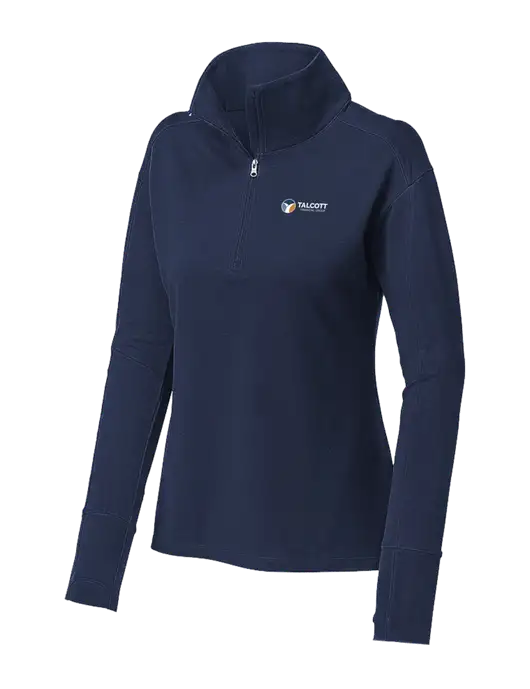 Womens Sport-Wick Flex Fleece Dark Navy 1/4-Zip w/Talcott Logo