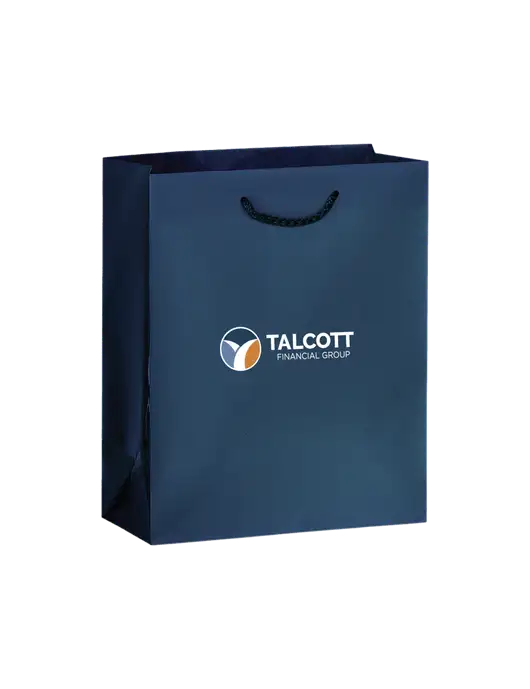 Dark Navy Gift Bag Matte 8x10 w/Talcott Logo