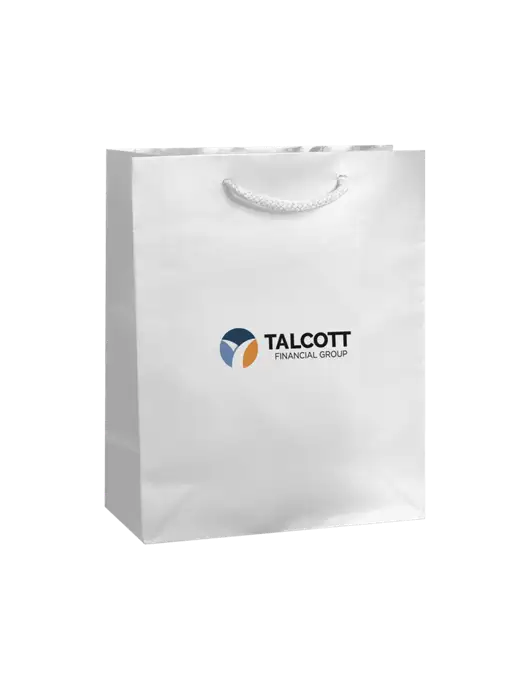 White Gift Bag Gloss 8x10 w/Talcott Logo