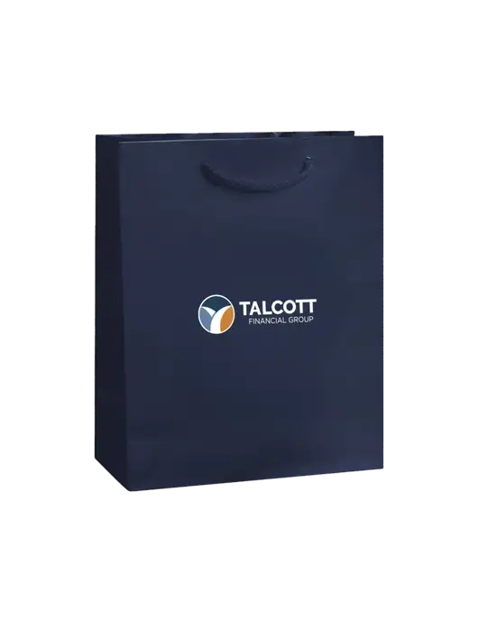 Dark Navy Gift Bag Gloss 8x10 w/Talcott Logo