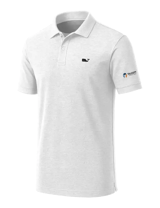 Vineyard Vines Edgartown White Pique Polo w/Talcott Logo