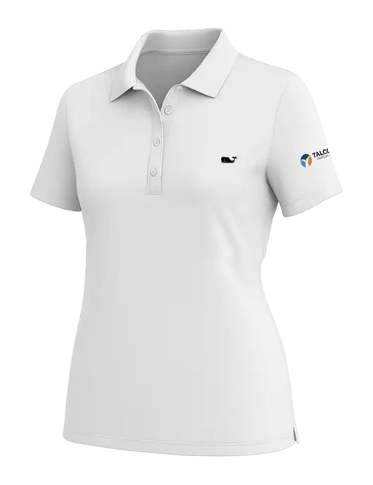 Vineyard Vines Womens White Edgartown Pique Polo w/Talcott Logo