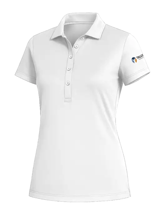 Fairway & Greene Womens White Claire Tech Polo w/Talcott Logo