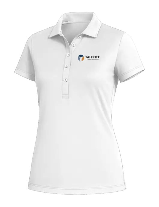 Fairway & Greene Womens White Claire Tech Polo w/Talcott Logo