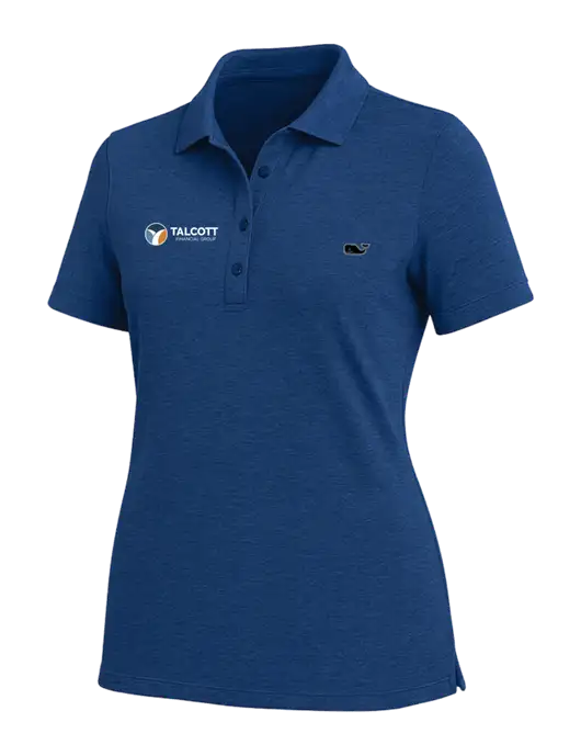 Vineyard Vines Womens Light Navy Blue Edgartown Pique Polo w/Talcott Logo