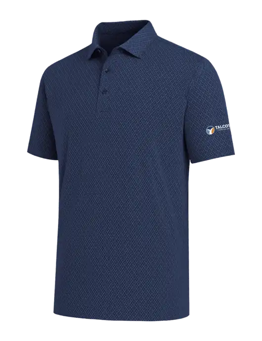 Callaway All-Over Stitched Dark Navy Chev Polo  w/Talcott Logo