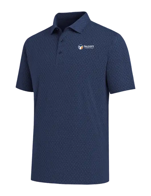 Callaway All-Over Stitched Dark Navy Chev Polo  w/Talcott Logo